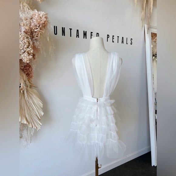 UNTAMED PETALS BY AMANDA JUDGE White Layered Mini Dress NWTs Small - Picture 4 of 6